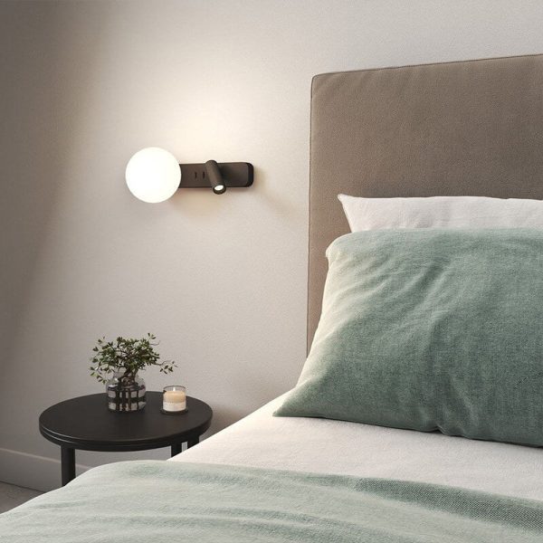 Modern Minimalist Glass Sphere LED Spotlight Reading Wall Sconce Lamp - Image 10