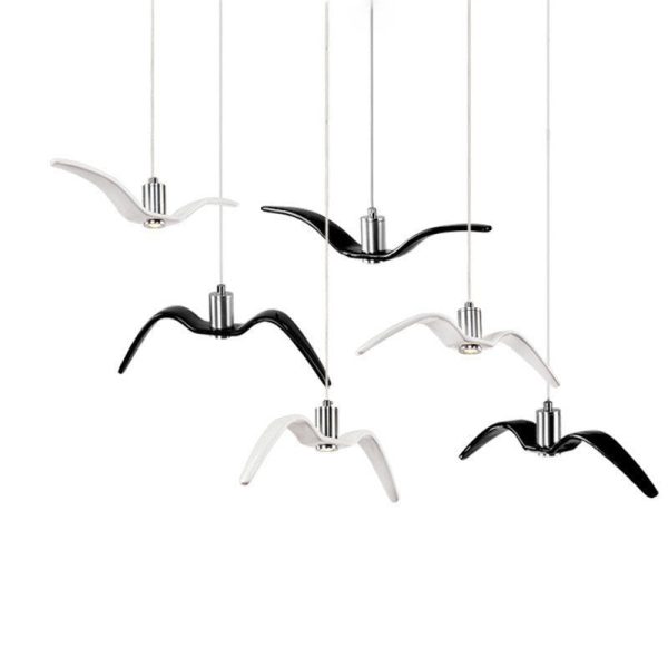 Nordic Creative Personality Wrought Iron Seagull LED Pendant Light - Image 14