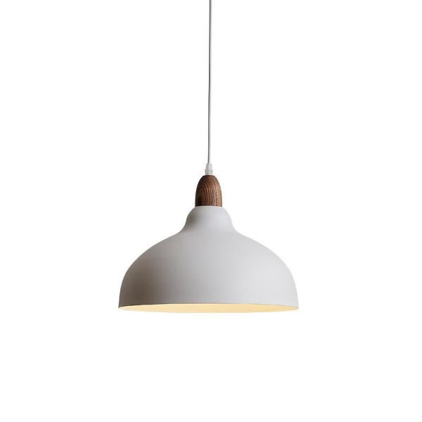 Japanese Simple Solid Wood Dome Round Hardware 1-Light Pendant Light - Image 9