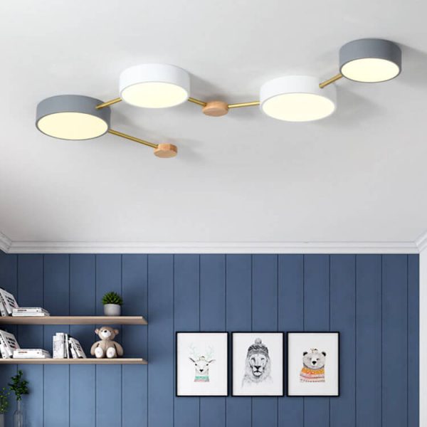 Scandinavian Minimalist Solid Wood Iron LED Flush Mount Lighting - Image 16