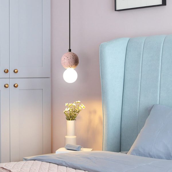 Contemporary Scandinavian Orb Terrazzo 1-Light Pendant Light For Bedroom - Image 12