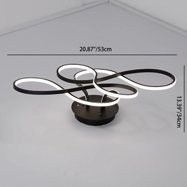 Modern Transitional Irregular Strip Aluminum Acrylic LED Semi-Flush Mount Ceiling Light For Living Room - Image 4