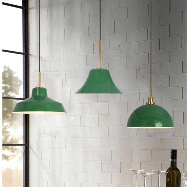 Industrial Vintage Green Iron Dome Cone 1-Light Pendant Light - Image 32