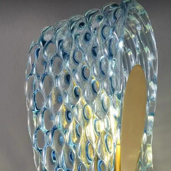 Modern Luxury Blue Floral Glass 2/3 Light Wall Sconce Lamp - Image 7