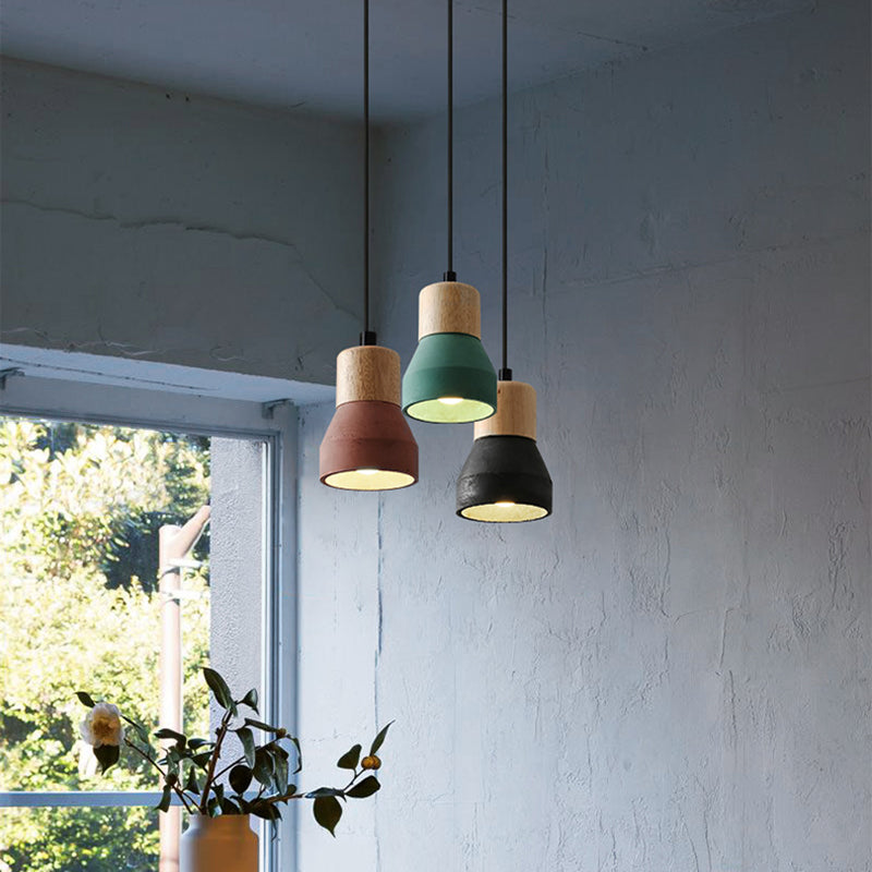 05-2c0ee6d8-df5c-4515-9cf5-e05e28b545f3.jpg Nordic Cement Tapered 1-Light Mini LED Pendant Light - Image 1