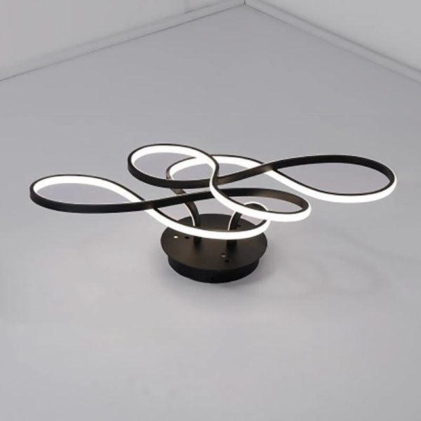 Modern Transitional Irregular Strip Aluminum Acrylic LED Semi-Flush Mount Ceiling Light For Living Room - Image 8