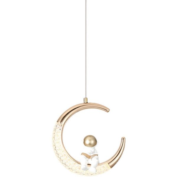 Modern Creative Astronaut Moon LED Kids Pendant Light - Image 10