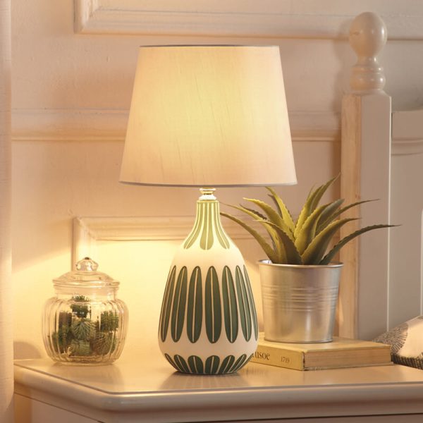 Nordic Vertical Pattern Ceramic Fabric 1-Light Table Lamp - Image 18