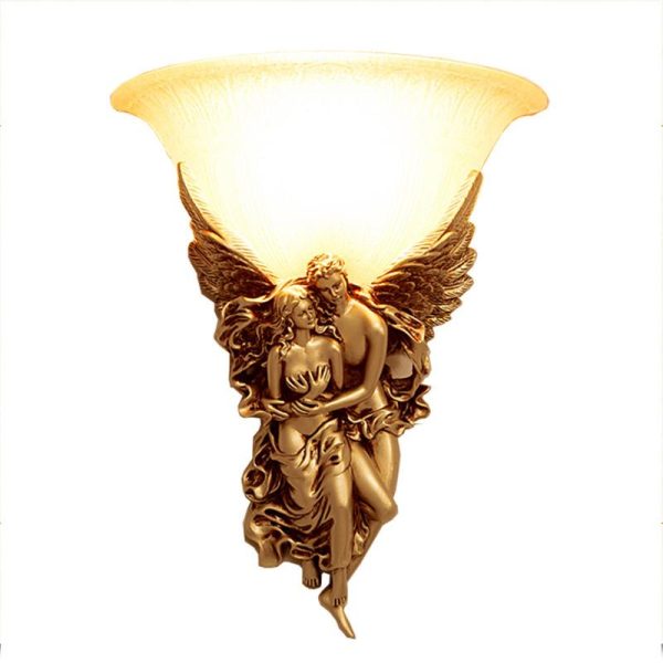 Creative Retro Resin Angels Hugging 1-Light Wall Sconce Lamp - Image 9