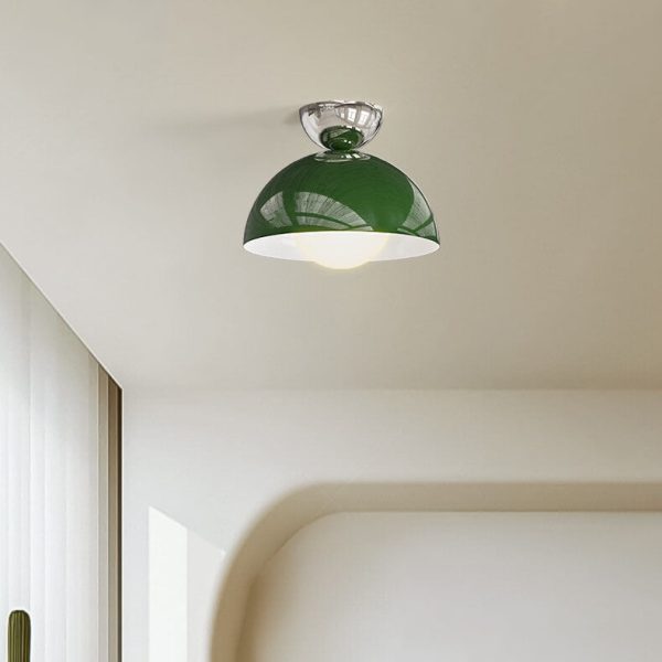 Modern Simple Wrought Iron Semi-Circle 1-Light Semi-Flush Mount Lighting - Image 2