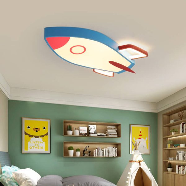 Cartoon Rocket-shaped Aluminum LED Flush Mount Ceiling Light - Image 3