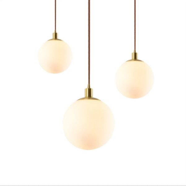 Nordic Minimalist White Orb 1-Light Pendant Light - Image 17