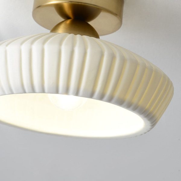 Modern Light Luxury Ceramic Disc 1-Light Semi-Flush Mount Lighting - Image 9