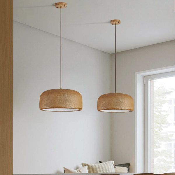 Japanese Minimalist Matte Texture Resin Dome 1-Light Pendant Light - Image 4