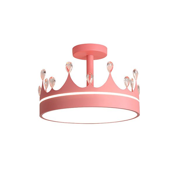 Cartoon Creative Crown LED Kids Semi-Flush Mount Ceiling Light - Image 11