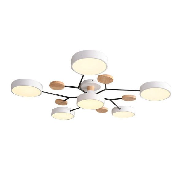 Contemporary Scandinavian Round Molecule Branch Design LED Semi-Flush Mount Ceiling Light For Living Room - Image 22