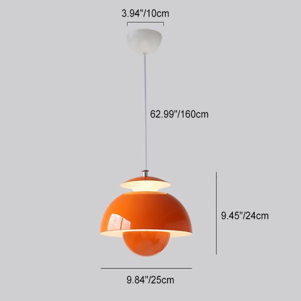 Contemporary Nordic Iron Aluminum Flower Bud Shade LED Pendant Light For Living Room - Image 5