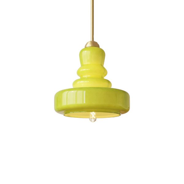 Modern Colorful Glass Gourd Shade 1-Light Pendant Light - Image 27