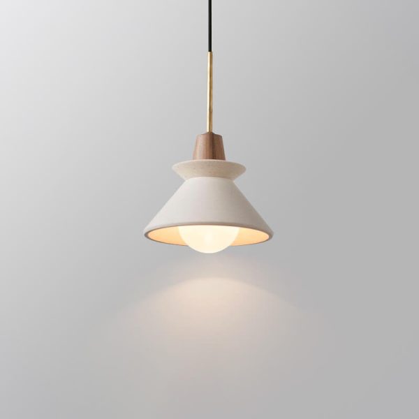 Nordic Minimalist White Cement 1-Light Tapered Pendant Light - Image 14