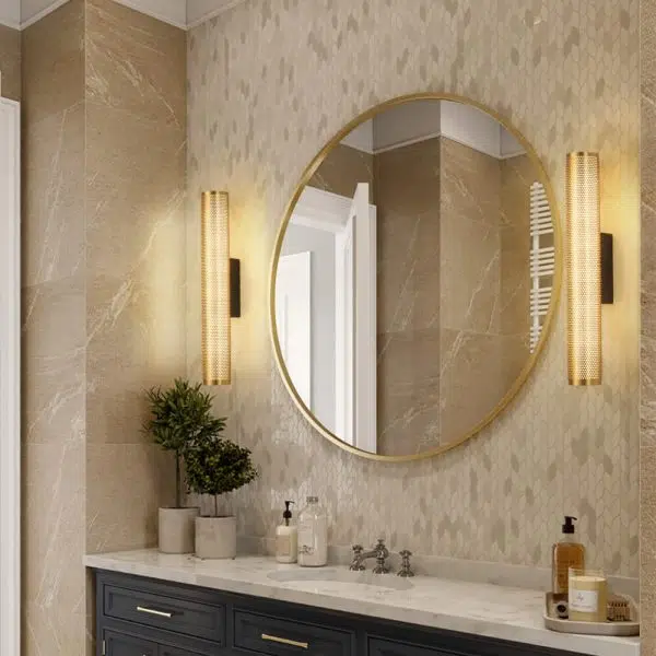 Modern Luxury Vanity  Grid Column Hardware Acrylic LED Wall Sconce Lamp - Image 12