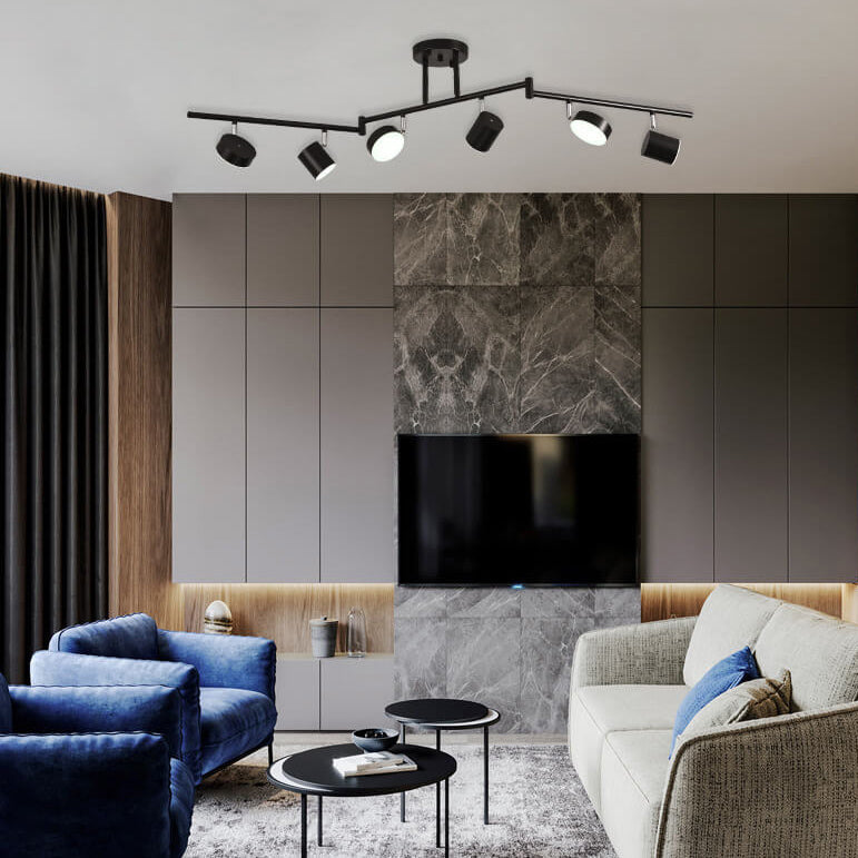 05-698e9ae6-0478-4026-9a26-181c0e830729.jpg Modern Creative Rotating Track Spotlight LED Semi-Flush Mount Ceiling Light - Image 1