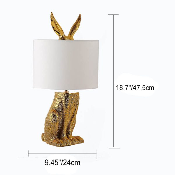 Modern Creative Cylindrical Golden Rabbit Lamp Body 1-Light Table Lamp - Image 5