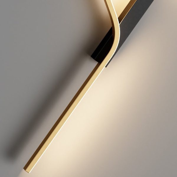 Modern Minimalist Aluminum Corrugated Strip Iron Frame LED Wall Sconce Lamp For Bedroom - Image 7