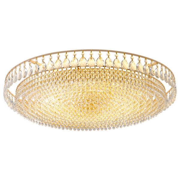 Modern Luxury Circle Iron Crystal 4/6/8/10 Light Flush Mount Ceiling Light For Living Room - Image 13