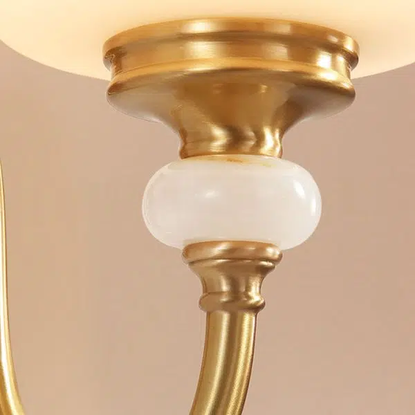 European Luxury Jade Glass Brass Cone Cup Shade 1/2 Light Wall Sconce Lamp - Image 10