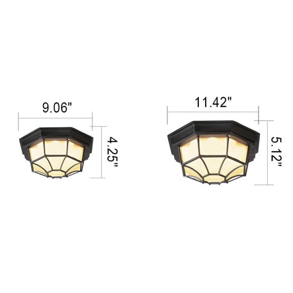 Outdoor Simple Round Octagon Aluminum Waterproof LED Flush Mount Ceiling Light - Image 7