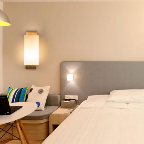 Modern Minimalist Solid Wood Square Glass Column 1-Light Wall Sconce Lamp - Image 11