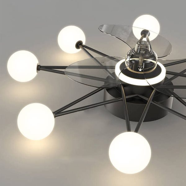 Modern Minimalist Creative Star LED Flush Mount Ceiling Fan Light - Image 3