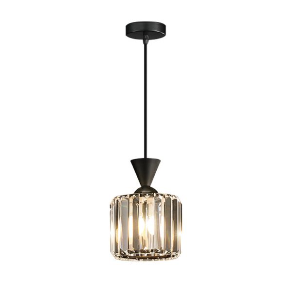 Contemporary Luxury Radiant Prismatic Clear Crystal Shade 1-Light Pendant Light For Living Room - Image 20