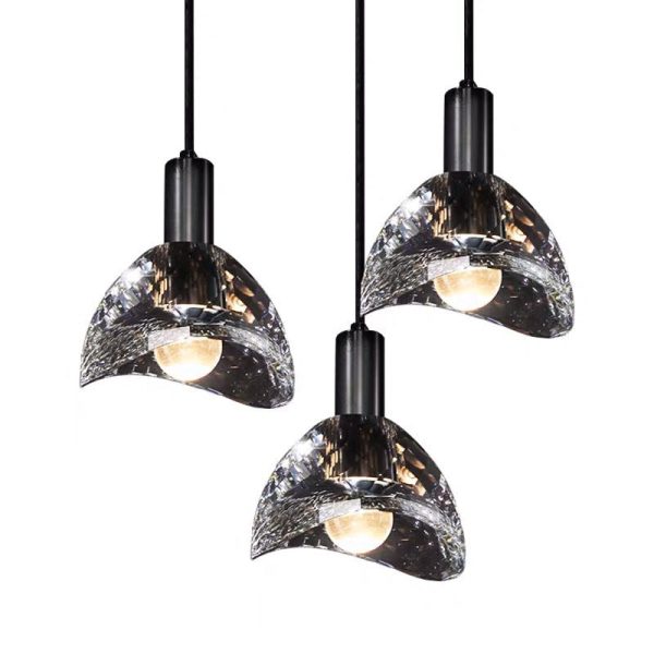 Contemporary Luxury Dazzling Curve Crystal Brass 1-Light Pendant Light For Living Room - Image 19