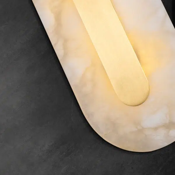Light Luxury Brass Marble Oval Square LED Wall Sconce Lamp - Image 18