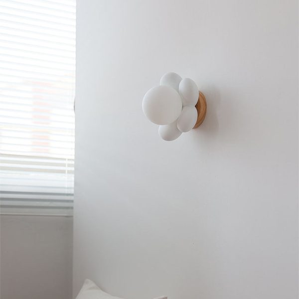 Modern Creative Flowers Shape Glass Ceramic 1-Light Kids Wall Sconce Lamp - Image 9