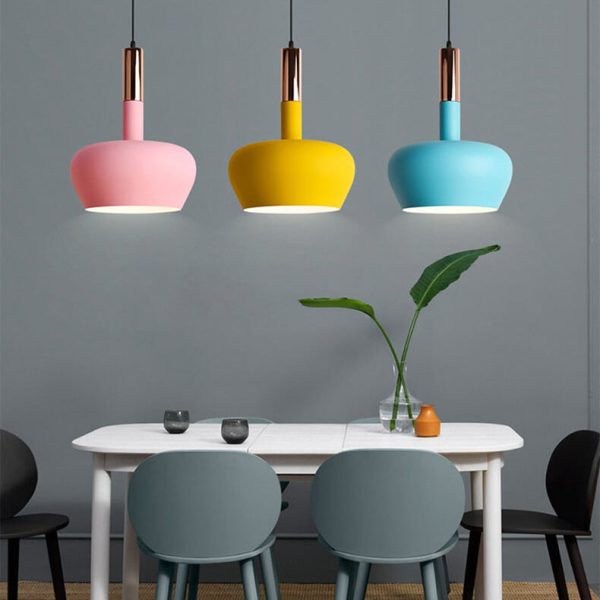 Nordic Macaron Aluminum Dome Bottle 1-Light Pendant Light - Image 22