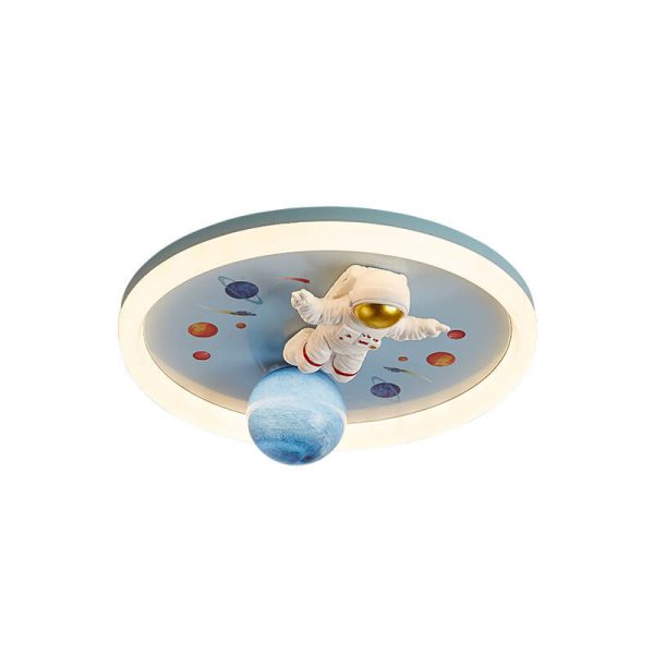 Childlike Cartoon Resin Astronaut Round Acrylic LED Flush Mount Ceiling Light - Image 20