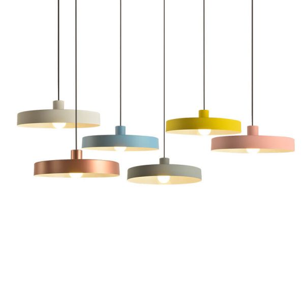 Modern Minimalist Aluminum Disc 1-Light Pendant Light For Living Room - Image 6