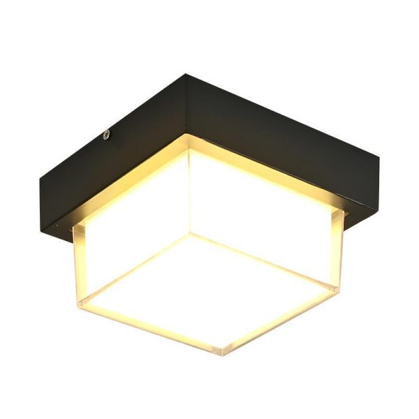 Modern Minimalist Die-Cast Aluminum Square Round Outdoor LED Flush Mount Ceiling Light - Image 12