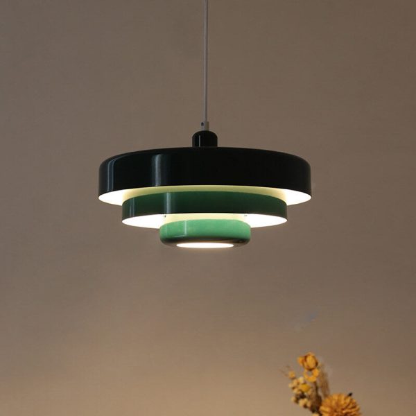 Nordic Vintage Multi-Layered Round Metal 1-Light Pendant Light - Image 18