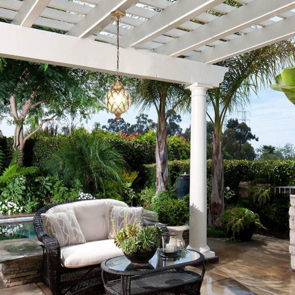 European Vintage Round Ball Die-Cast Aluminum Glass Waterproof Outdoor 1-Light Pendant Light - Image 14