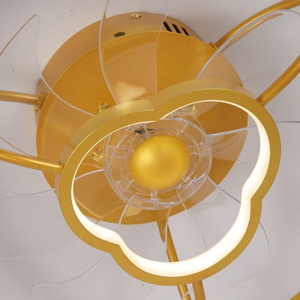 Gold Light Luxury Line Pattern Acrylic LED Flush Mount Ceiling Fan Light - Image 7