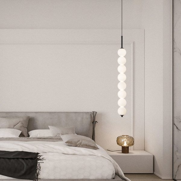 Nordic Creative Brass Spherical Glass Long Strip LED Pendant Light - Image 3