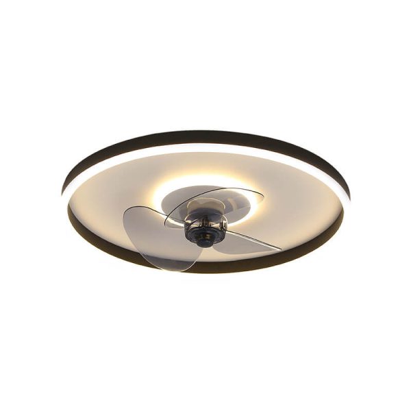 Nordic Minimalist Round Invisible LED Flush Mount Ceiling Fan Light - Image 14