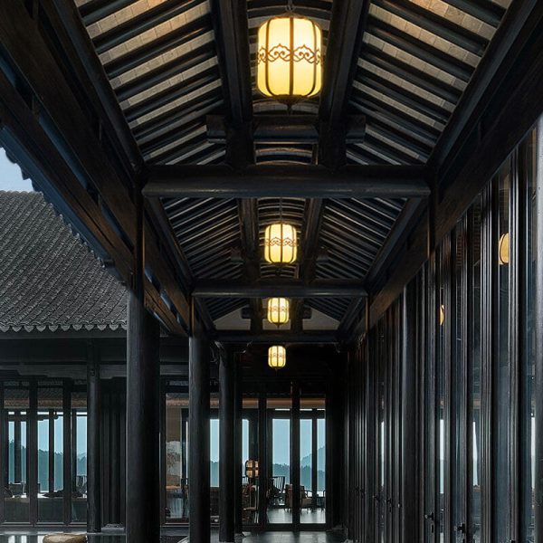 Modern Chinese Marble Lantern Outdoor Waterproof 1-Light Pendant Light - Image 20