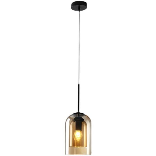 Modern Minimalist Glass Cylinder Cup Design 1-Light Pendant Light - Image 9