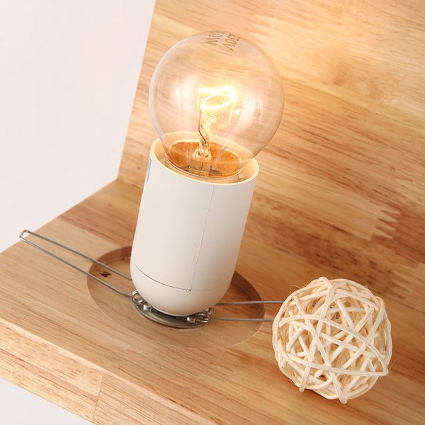 Japanese Minimalist Wood Square Glass 1-Light Wall Sconce Lamp - Image 12