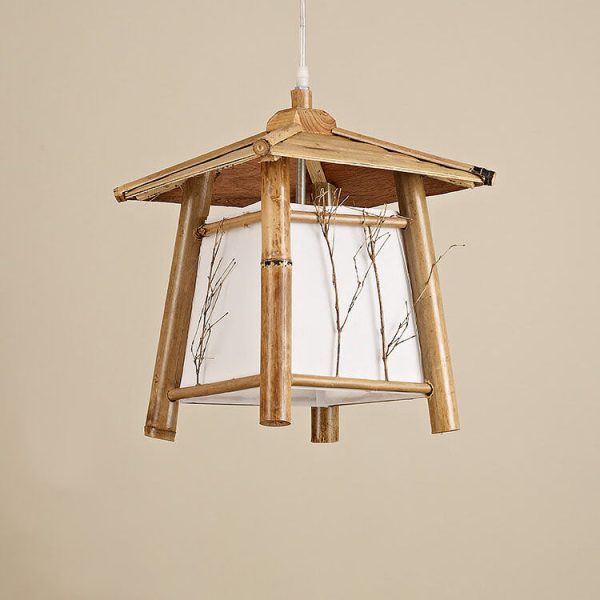 Japanese Rustic Vintage Bamboo Weaving 1-Light Pendant Light - Image 7