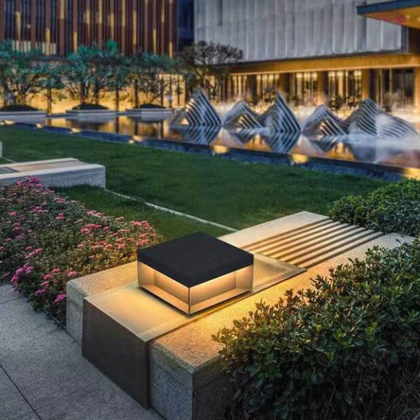 Modern Simple Glass Cuboid Decoration LED Outdoor Light - Image 22